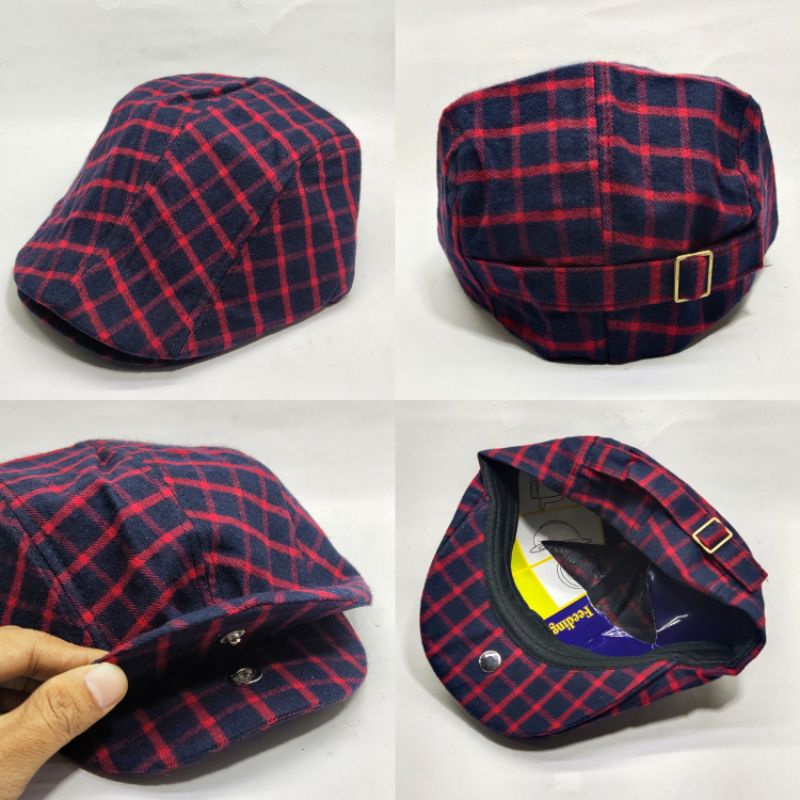 flat cap hat kotak2 / topi kodok / topi copet / topi pelukis /topi sutradara/ topi pria wanita