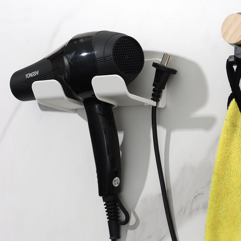 Solighter Tempat Pengering Rambut Aksesoris Penyimpanan Tahan Lama Kait Pengering Rambut Yang Dipasang Di Dinding