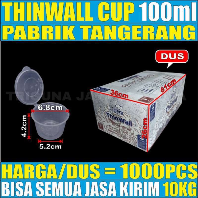 Thinwall 100ml dus semua jasa kirim ekspedisi cup puding mini