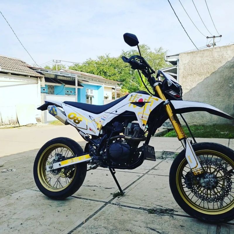 Decal sticker crf combinasi emas decal crf 150 full body full custom supermoto