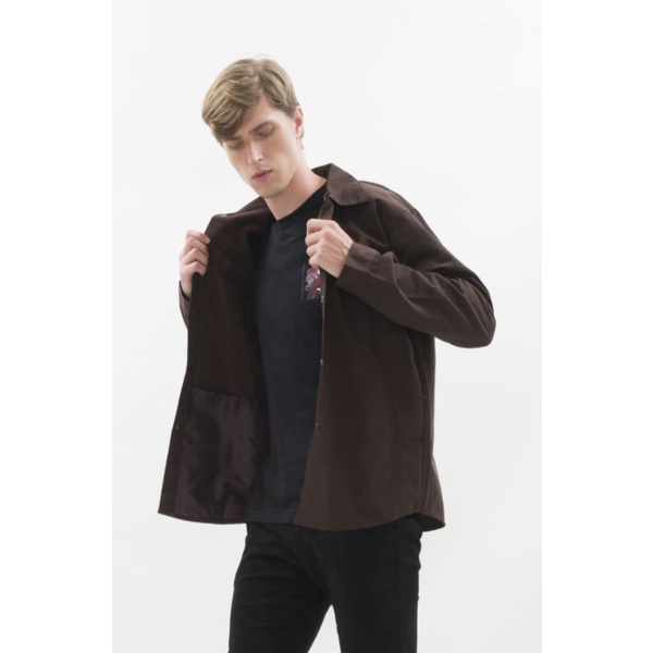 Jual Jaket parka outer jaket pria semi parka warna coklat - coklat M Limited