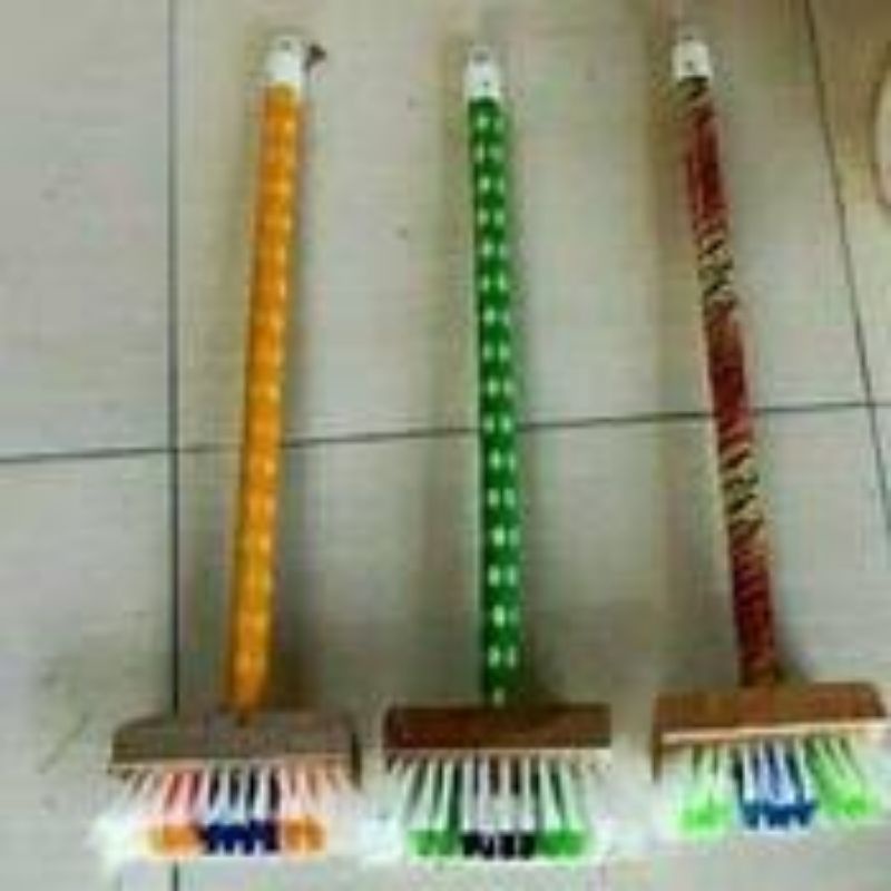 Sikat WC Nylon Gagang Kayu Pendek / Panjang