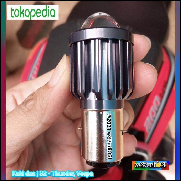 Lampu Laser Lampu Utama Led Thunder Vespa Headlamp S2 Ba20D War Putih2