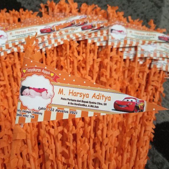 Bendera aqiqah unik lucu kekinian