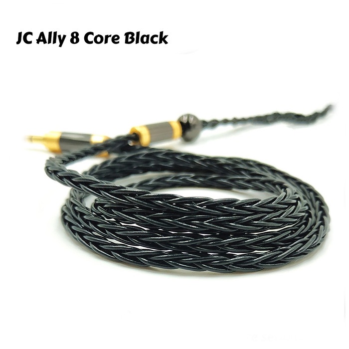Earphone JC Ally JC08 Black - Upgrade Cable 8 Core NON MIC - Dua PIn W3G8 earphone murah earphone ty