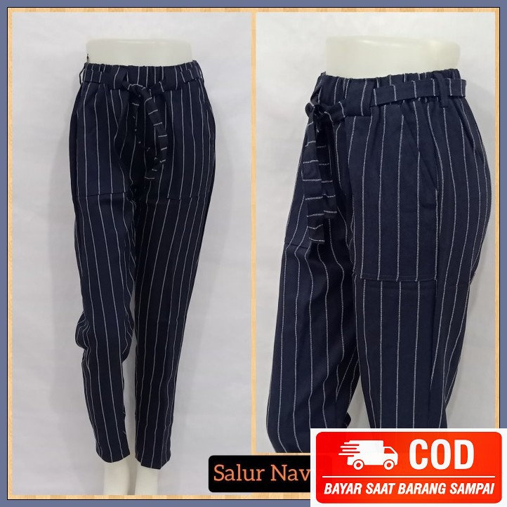 Dijual Murah Celana Stice Pants Wanita Cewek Boyfriend Murah Kain EY692 Celana Panjang Kerja Baggy