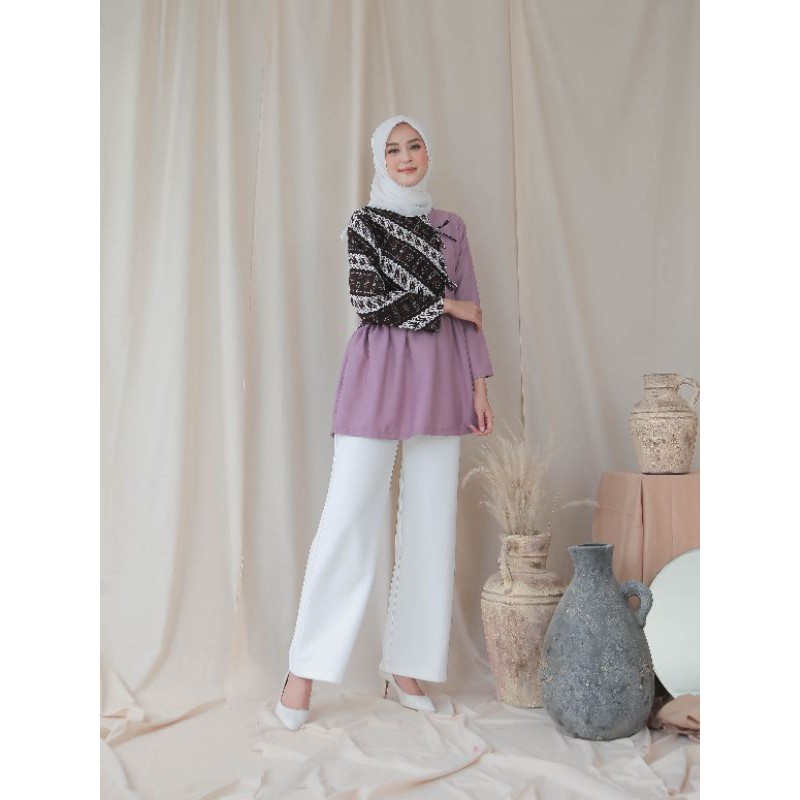 Atasan Batik Wanita Kerja Jumbo Dolby Dolbi Dobby Doby Modern dan Terbaru 2020-E