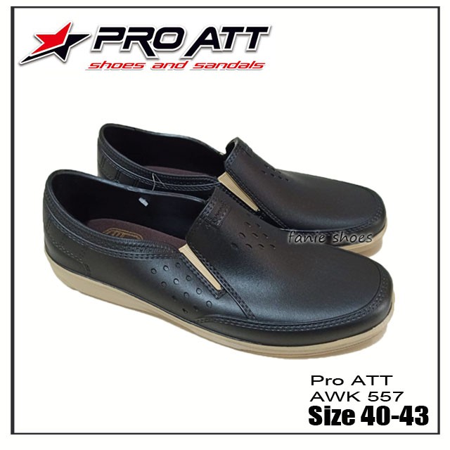 Sepatu Pro ATT AWK 557 Pria 40-43 Hitam PVC Karet Pria Kerja / Sepatu Sneakers Slip On Pria Karet