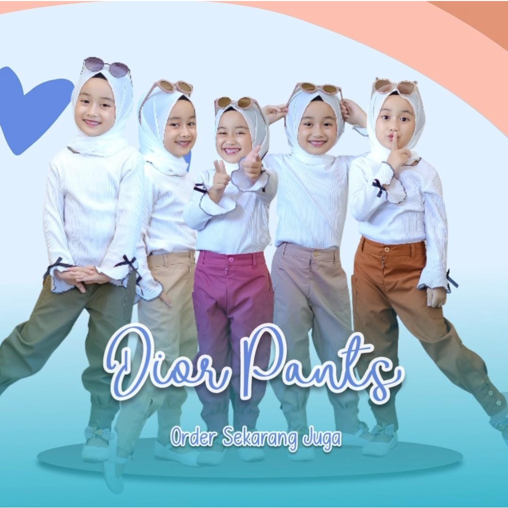 Celana panjang Anak Perempuan Kids Polos Lucu DIOR PANTS Terbaru Lucu Warna Warni Murah Size S-XXL(2