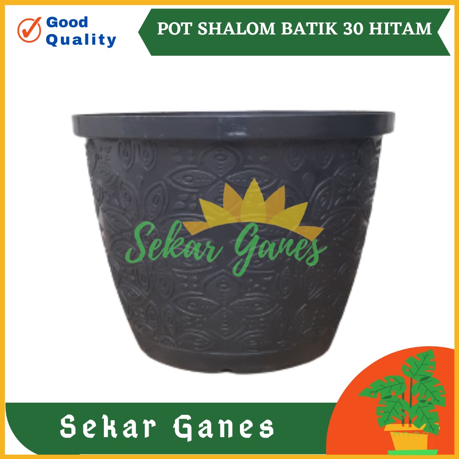 Sekarganes Pot Shallom Batik 30 Hitam Pot Bunga Motif Batik Timbul Pot Bunga Besar Murah Tebal Bagus Bukan Pot Shallom Glory Glori 30 35 40