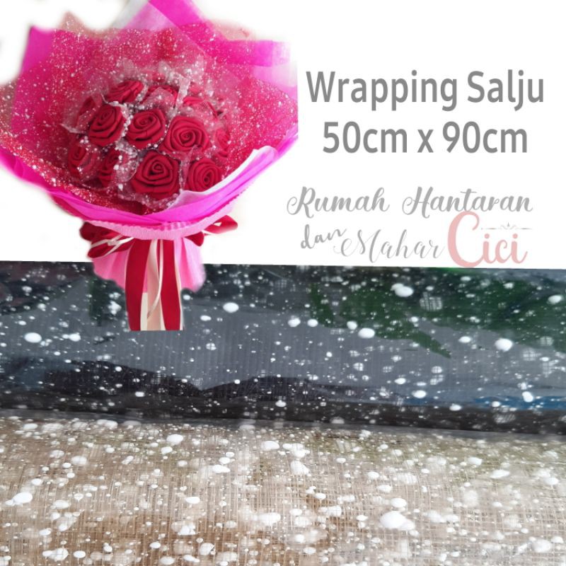 

wrapping 50x90cm / wrapping salju/wrapping snowy/wrapping snow /kertas buket salju