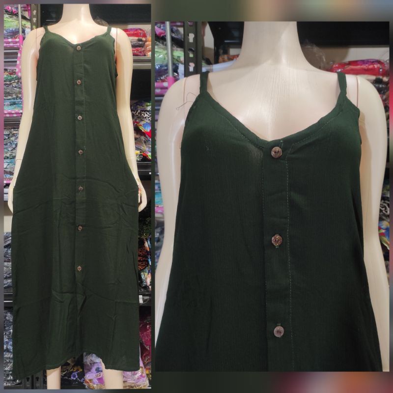 Daster bali Busui Panjang Polos Full Kancing