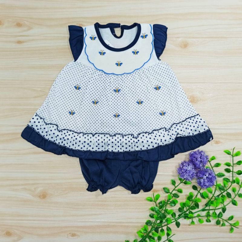 Ss#1004 Setelan Bayi 0-9bulan / Dress Baby bahan kaus