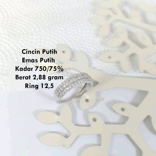 Cincin Putih Emas Putih 750