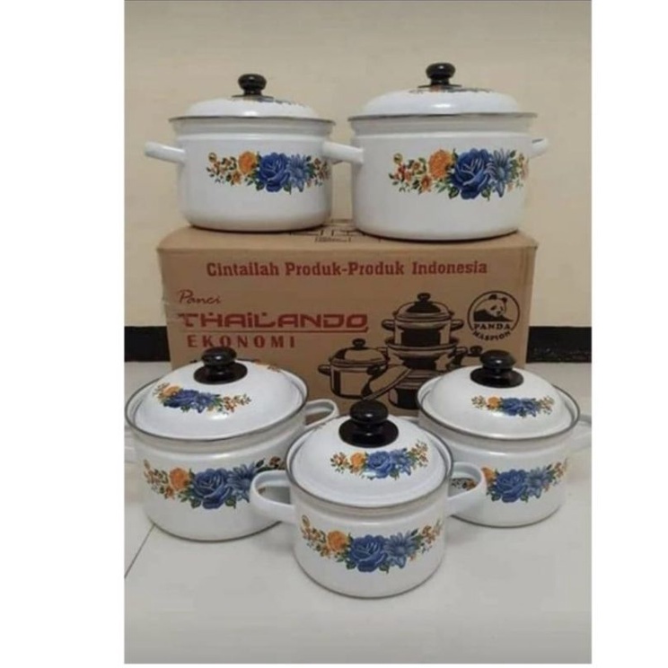 Panci Enamel Set Thailand Panda Maspion