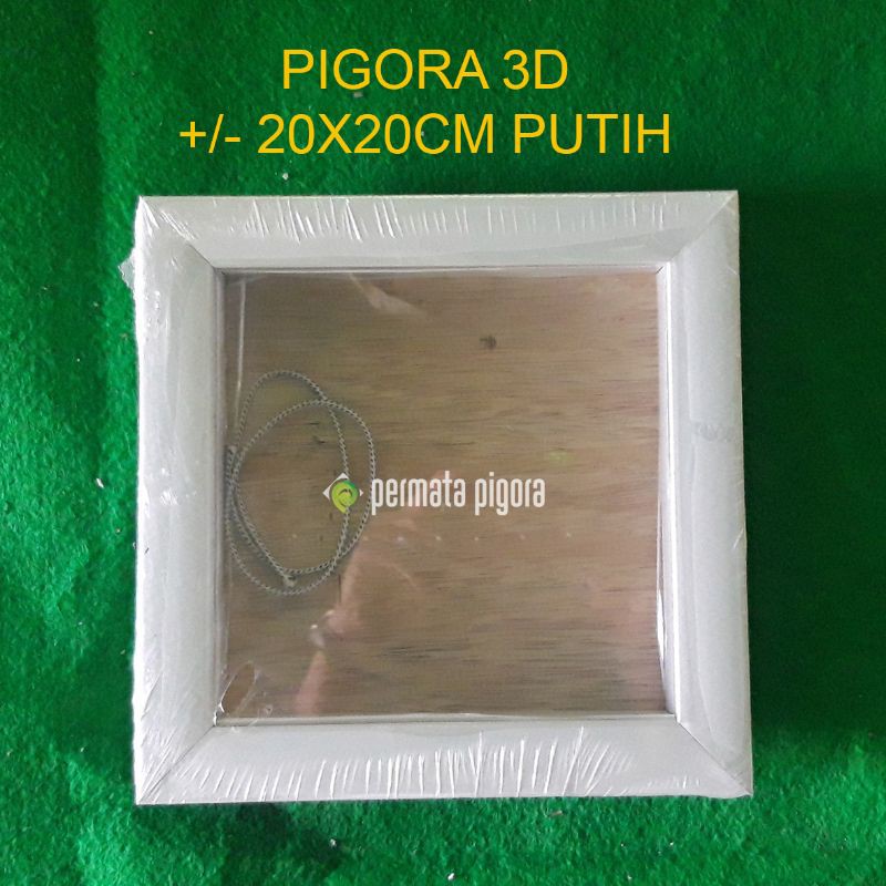 Pigura 3D 20x20x3cm Putih Polos, Scrapbook