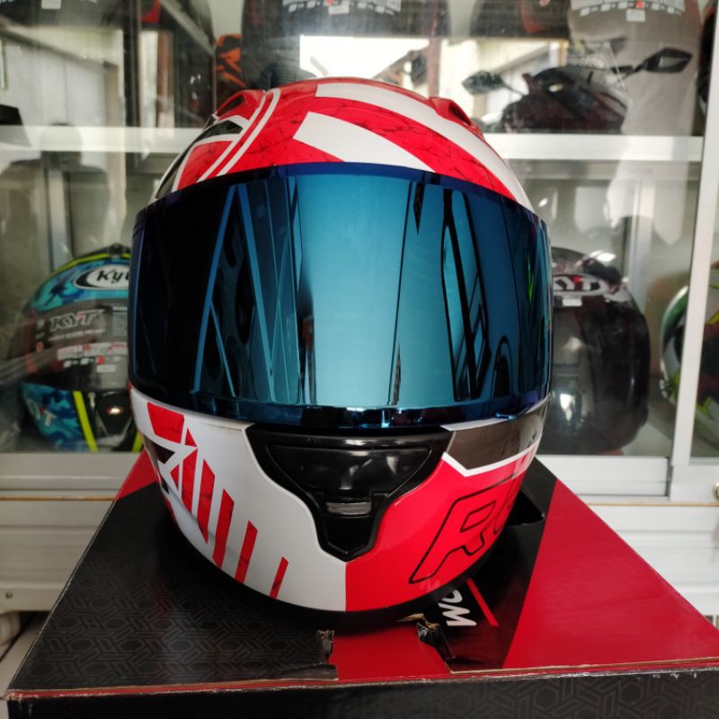 HELM FULL FACE KYT RC7 SERI 17 RED PAKET GANTENG IRIDIUM RC7 FLAT RC7 SPOILER RC7