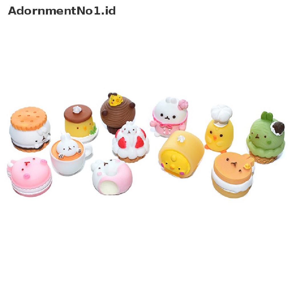 (AdornmentNo1) 10pcs / Set Hiasan Cabochon Resin Motif Kartun Dessert 3D Untuk Scrapbook (ID)