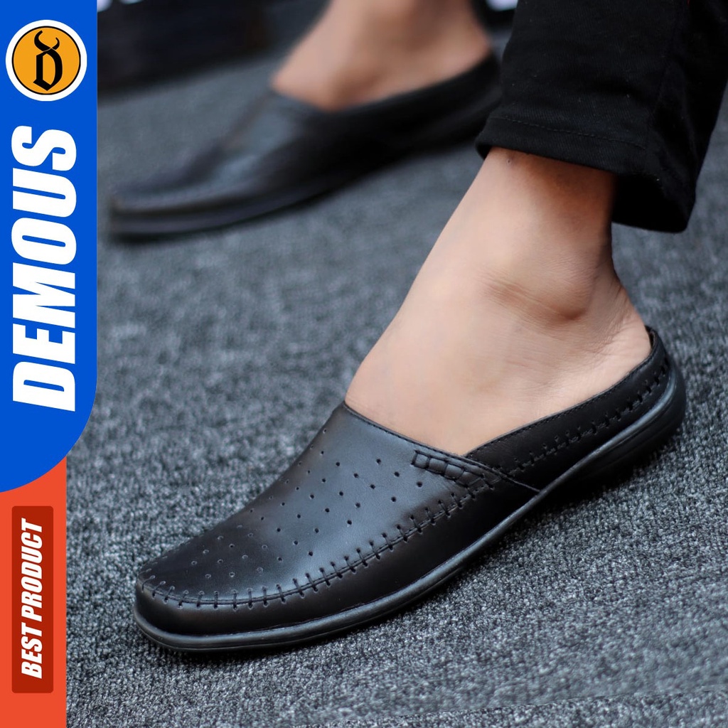 DEMOUS Picolo - Sepatu Sandal Bustong Pria Casual Kulit Asli