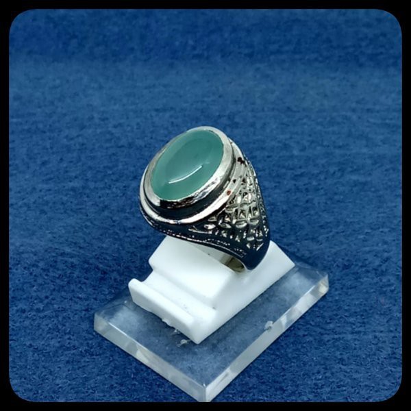 CINCIN BATU AKIK PERMATA NATURAL AQUAMARINE HIGH QUALITY PREMIUM KANTORAN