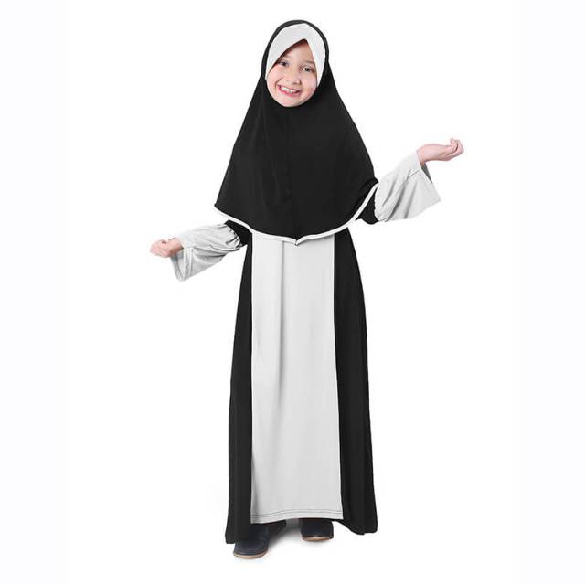 Baju Muslim Anak Jersey Kombinasi Garis Hitam Putih Shopee Indonesia