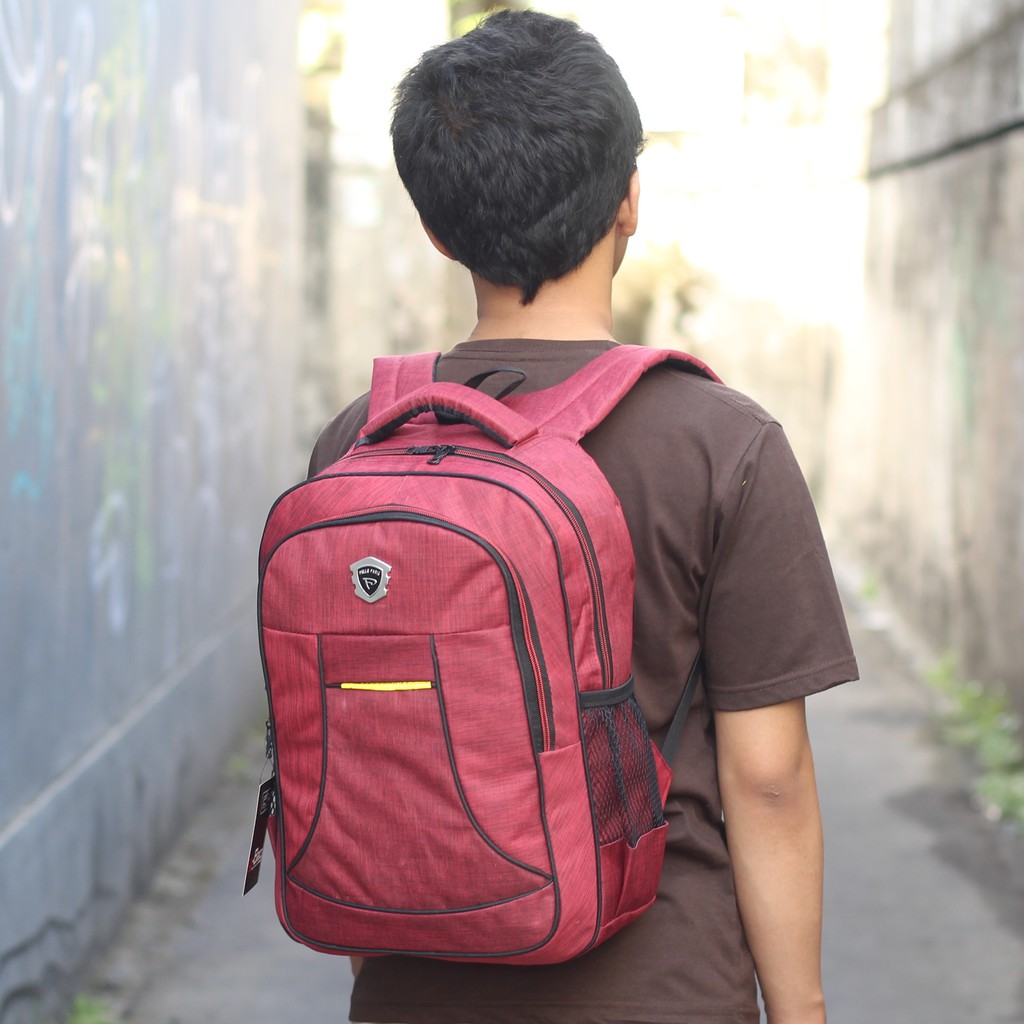 Tas Kuliah Ransel Punggung Tas Sekolah Tas Punggung Denim Scotlet Tas Merah Ransel Cowok