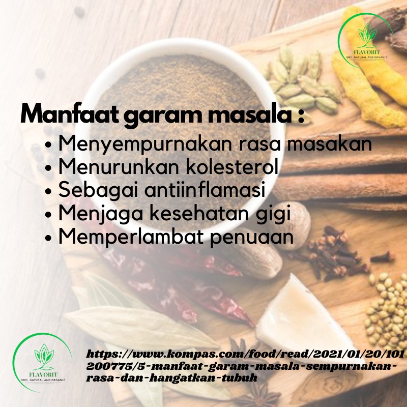 Bumbu Garam Masala Bubuk Bahan Makanan Pokok Dapur Kering Rempah Penyedap Rasa Racik Herbal Murni