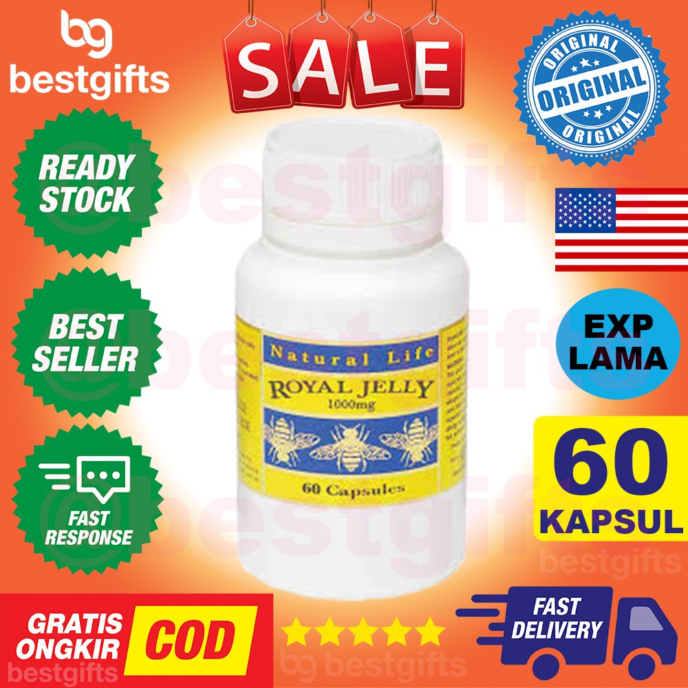 GNC NATURAL LIFE ROYAL JELLY 1000 MG ANTIOKSIDAN MELAWAN INFEKSI IMUNITAS KEKEBALAN TUBUH 60 KAPSUL