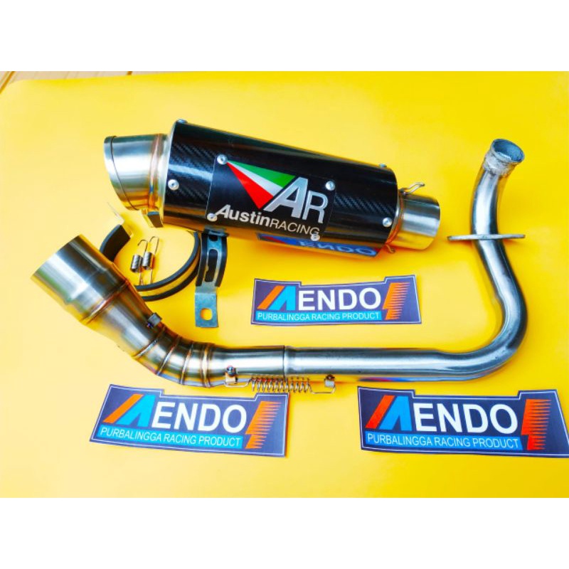 Knalpot Racing AUSTIN FULLSYSTEM NMAX AEROX XMAX LEXY MIO PCX VARIO BEAT SCOPY DLL-Karbon