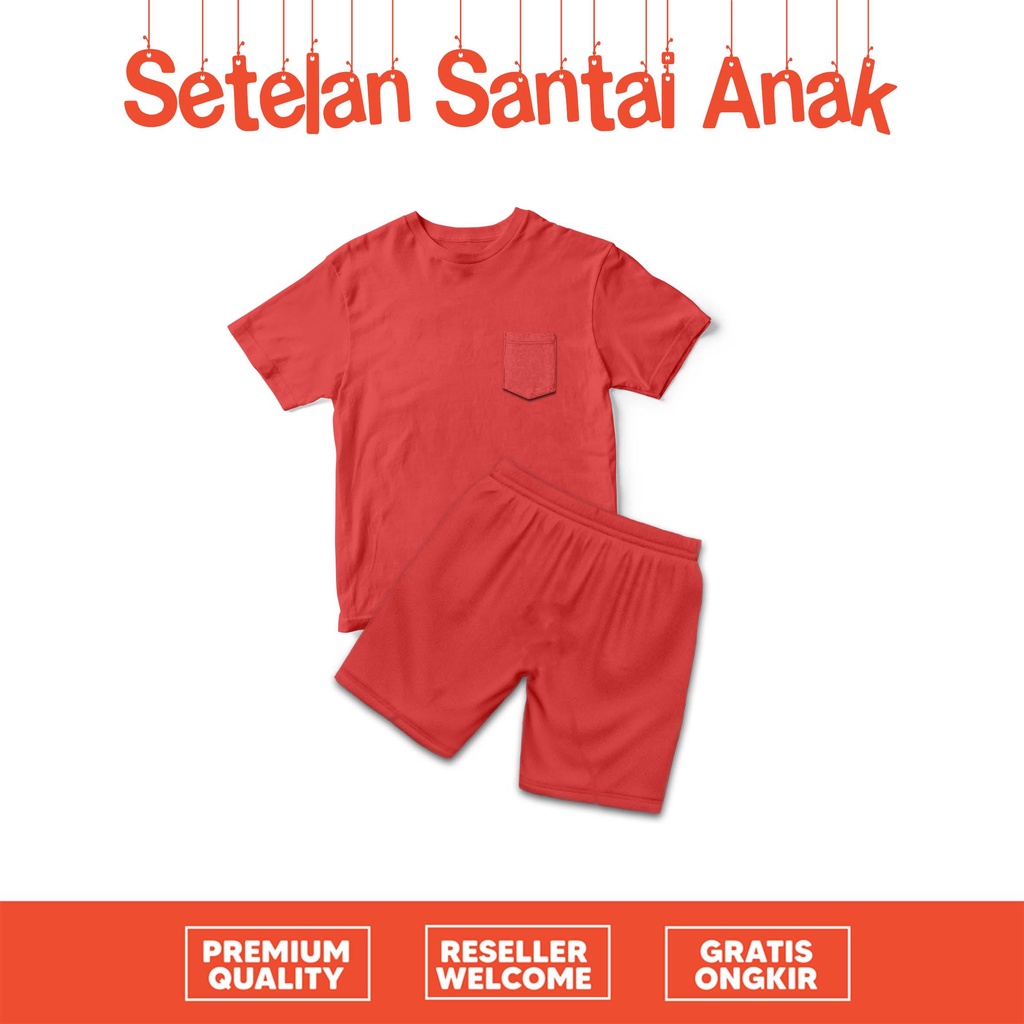 [SETELAN ANAK] setelan baju anak santai polos full color cotton combed 30s premium quality unisex