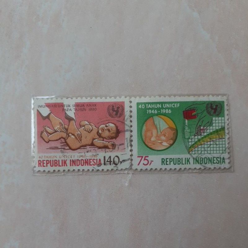 

Perangko Indonesia 40 Tahun UNICEF Tahun 1986 set lengkap - 2pcs