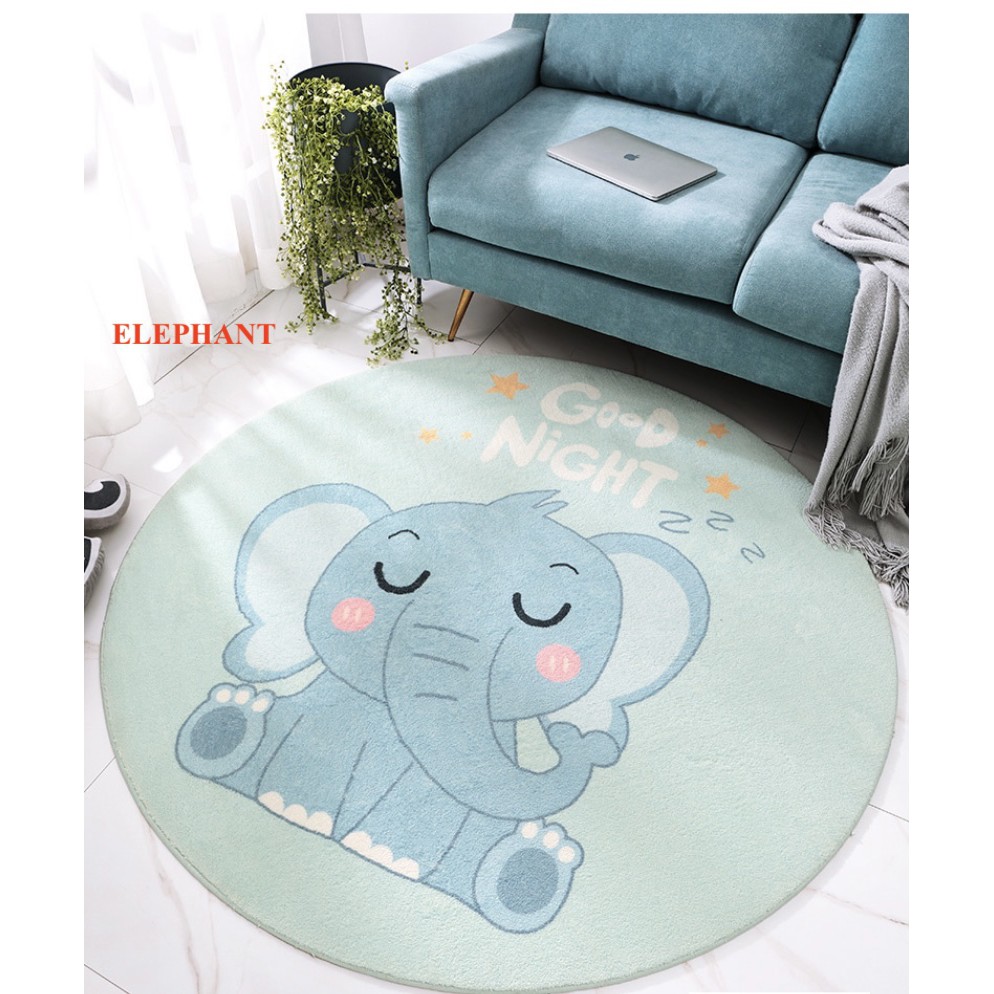 KARPET BULU BULAT MODERN MINIMALIS LUCU KOREA DIAMETER 100CM