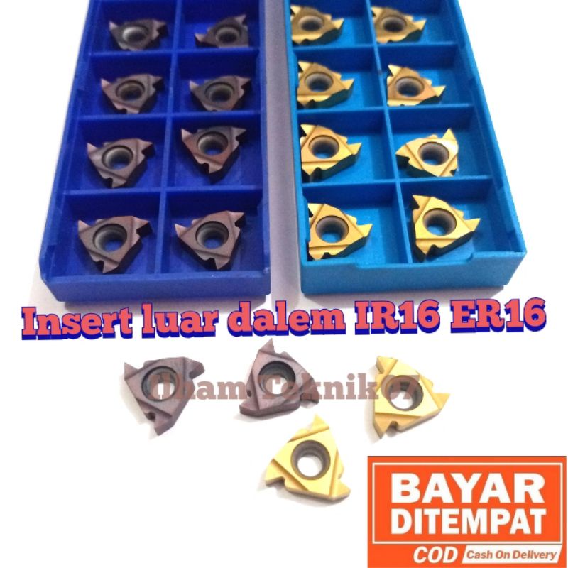 insert drat bubut pahat bubut drat insert drat luar dalem ER16 IR16 pisau drat luar dalem mata grohf