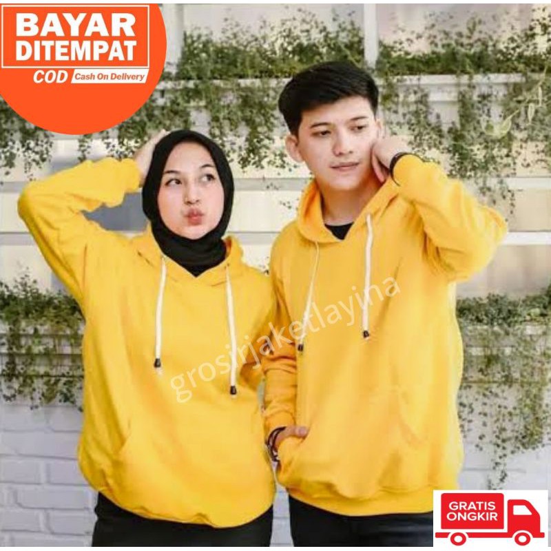 JAKET HOODIE POLOS JUMPER SWEATER POLOS JAKET HOODIE JAKET BIRU POLOS PRIA WANITA M L XL XXL