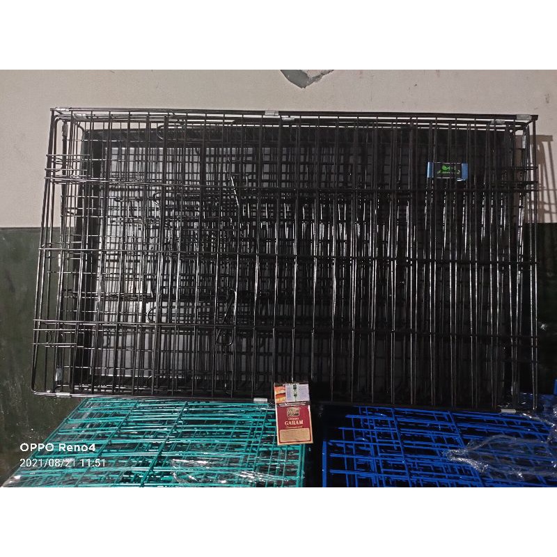 KANDANG KUCING ANJING KELINCI MUSANG BESI LIPAT TINGKAT 1 UKURAN 60X45X55 Size L-4