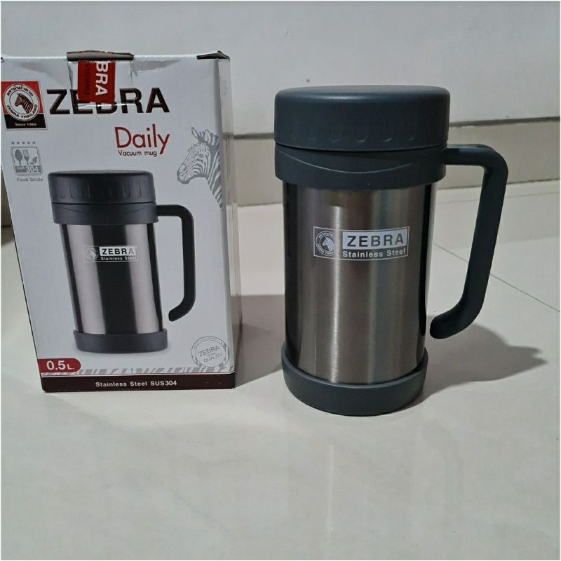 112901 Vacuum Mug w/Handle Daily 500ml, Thermos Mug Zebra SUS 304