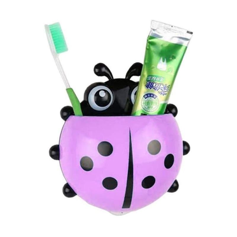 Ladybug Tempat Sikat Gigi &amp; Odol Tempelan Kamar Mandi - Holder Vacum Tempel Ladybug Toothbrush / Dispenser Odol Tempat Sikat Gigi Kumbang