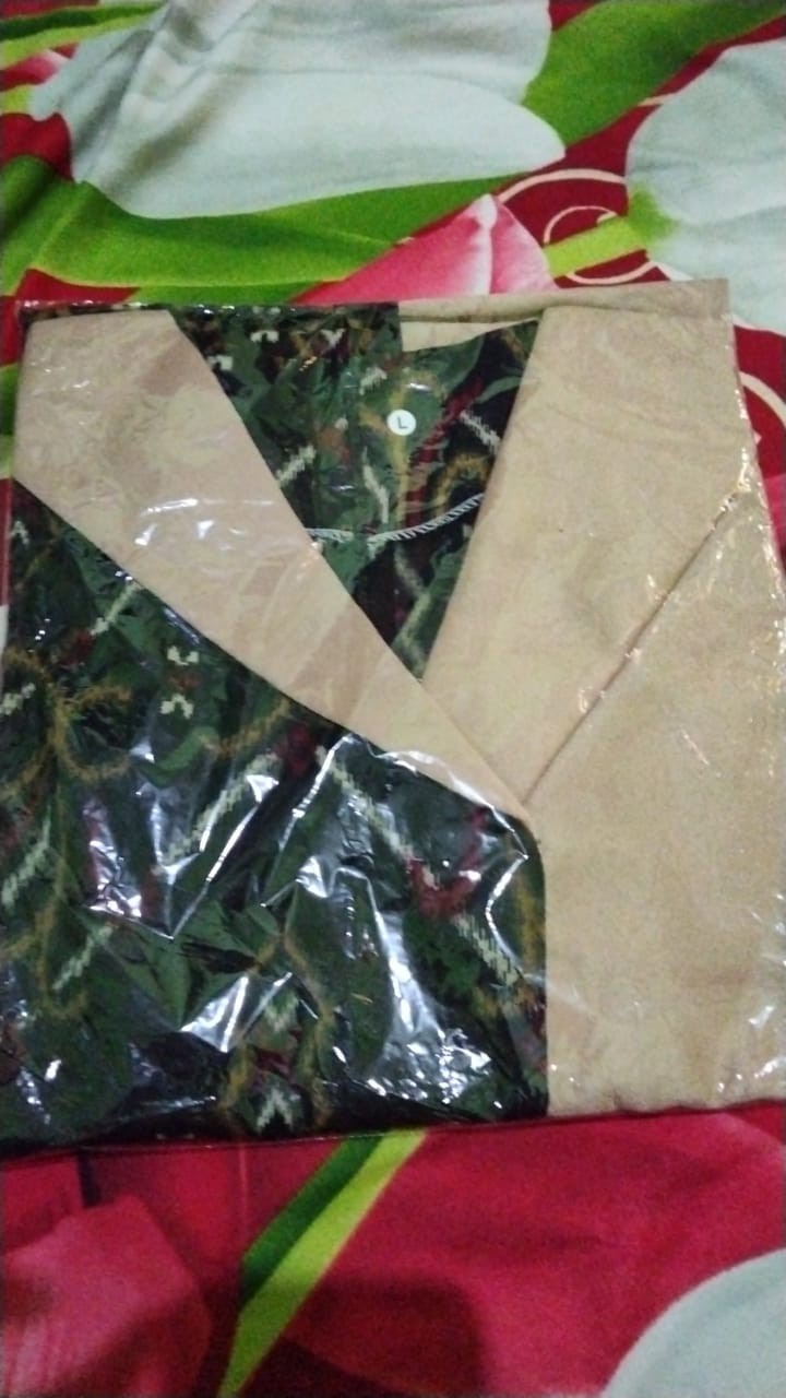 Tey-17 Batik Wanita Asj Sa Hrb026 Kenongo Kemeja Tosca Pendek