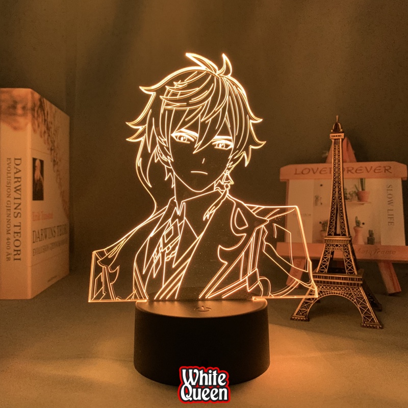 Zhongli lampu Hias led 3D RGB - lampu tidur acrlylic Genshin Impact Zhongli -  Lampu LED Akrilik Ani