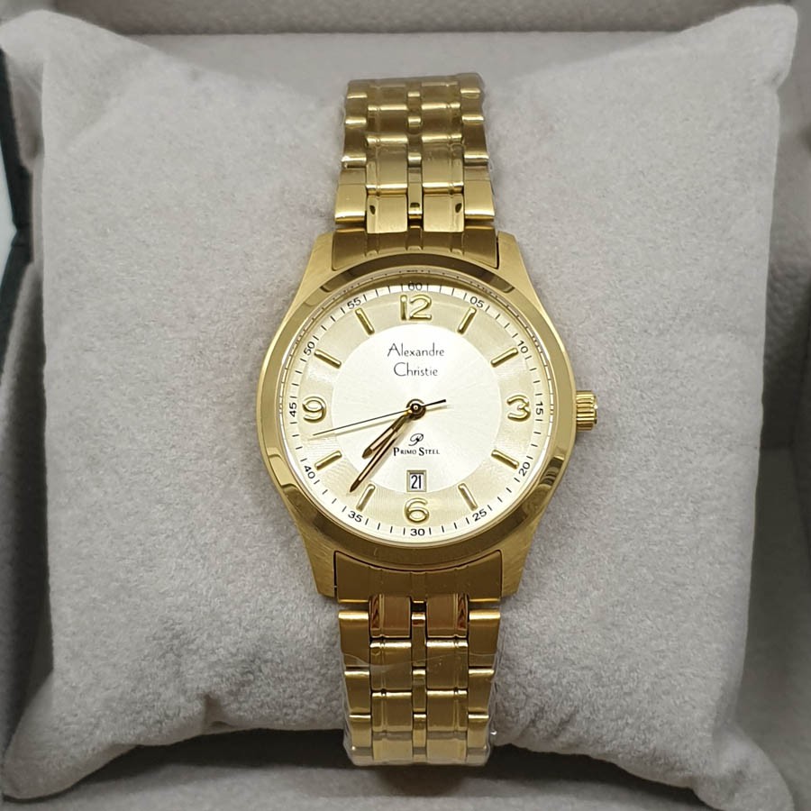 Alexandre Christie Ac1010 Gold Jam Tangan Wanita Original