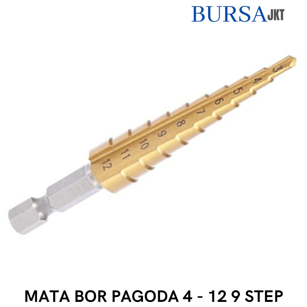 MATA BOR PAGODA KERUCUT HEXAGONAL 4 - 12 9 STEP DRILL 4241 HSS