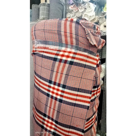 kain blazer semi woll motif kotak kotak/bahan semi woll motif kotak