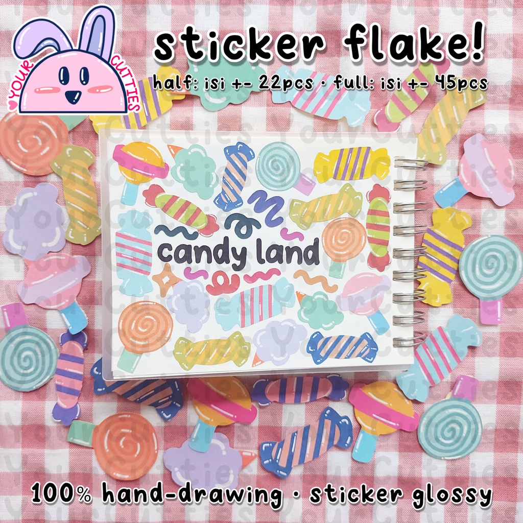 

[FLAKE] STIKER CANDY PERMEN DOODLE JURNAL BUJO PLANNER LUCU MURAH