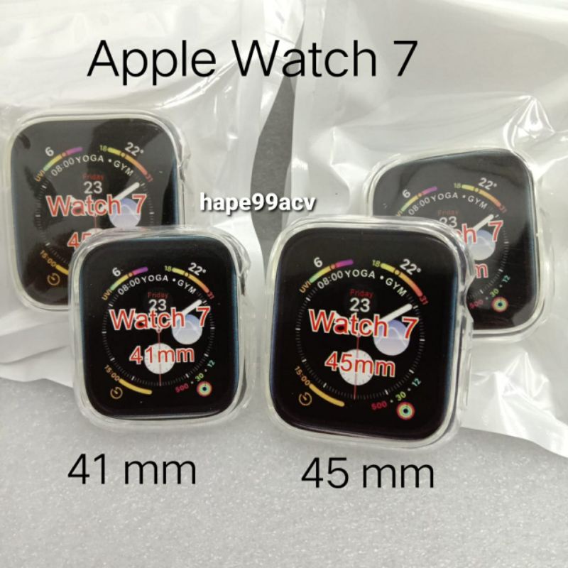 apple watch 7/8 series 41 mm 45 mm soft case silikon clear