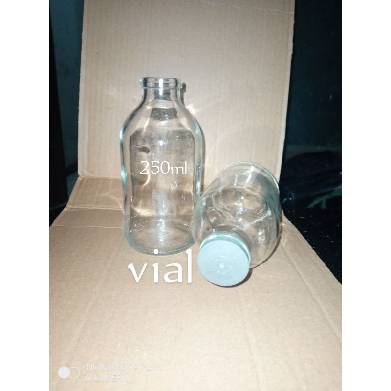 botol kaca bening 250ml asi madu jamu