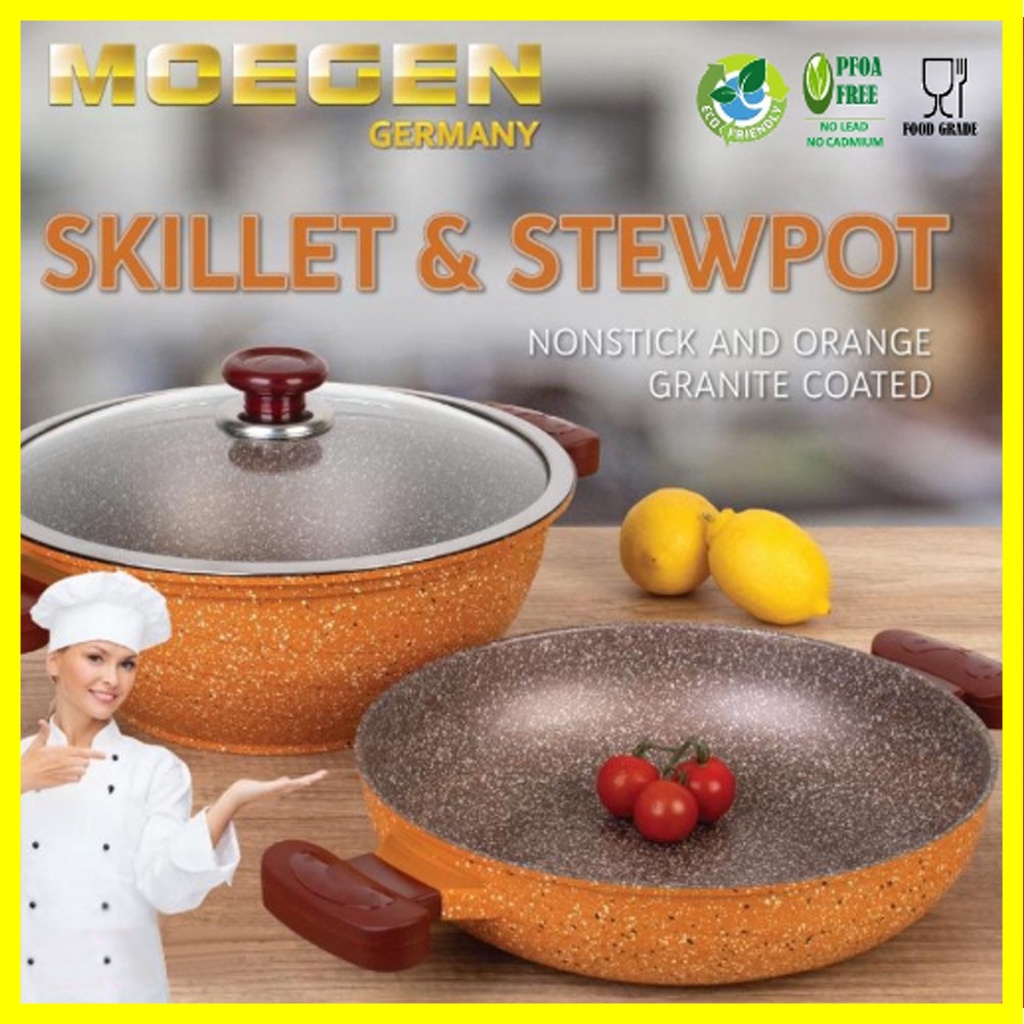 MOEGEN Germany Skillet & Stewpot Set Granite Anti Lengket Original