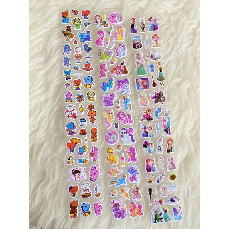 STICKER ANAK| STICKER ANAK BT21| STICKER TIMBUL MOTIF BTS FROZEN KUDA PONI