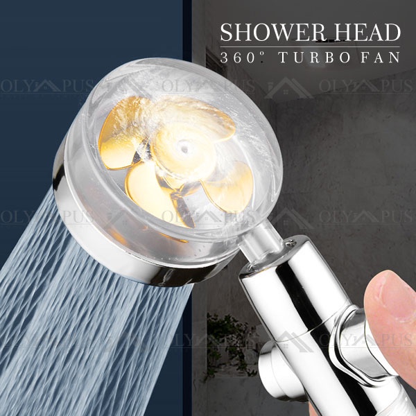 Jual Turbo Fan Shower Head Water Saving HighPressure Rainfall