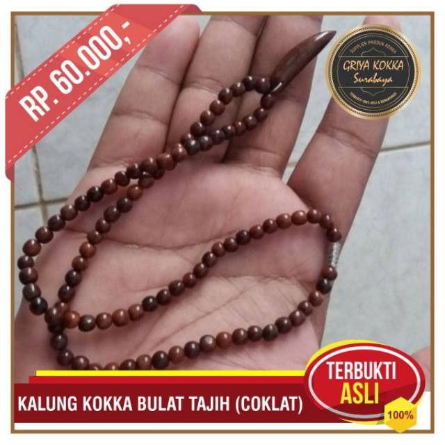 Kalung Kokka Bulat Tajih - Kayu Kokka - Kayu Kesehatan - Kaukah - Kaokah