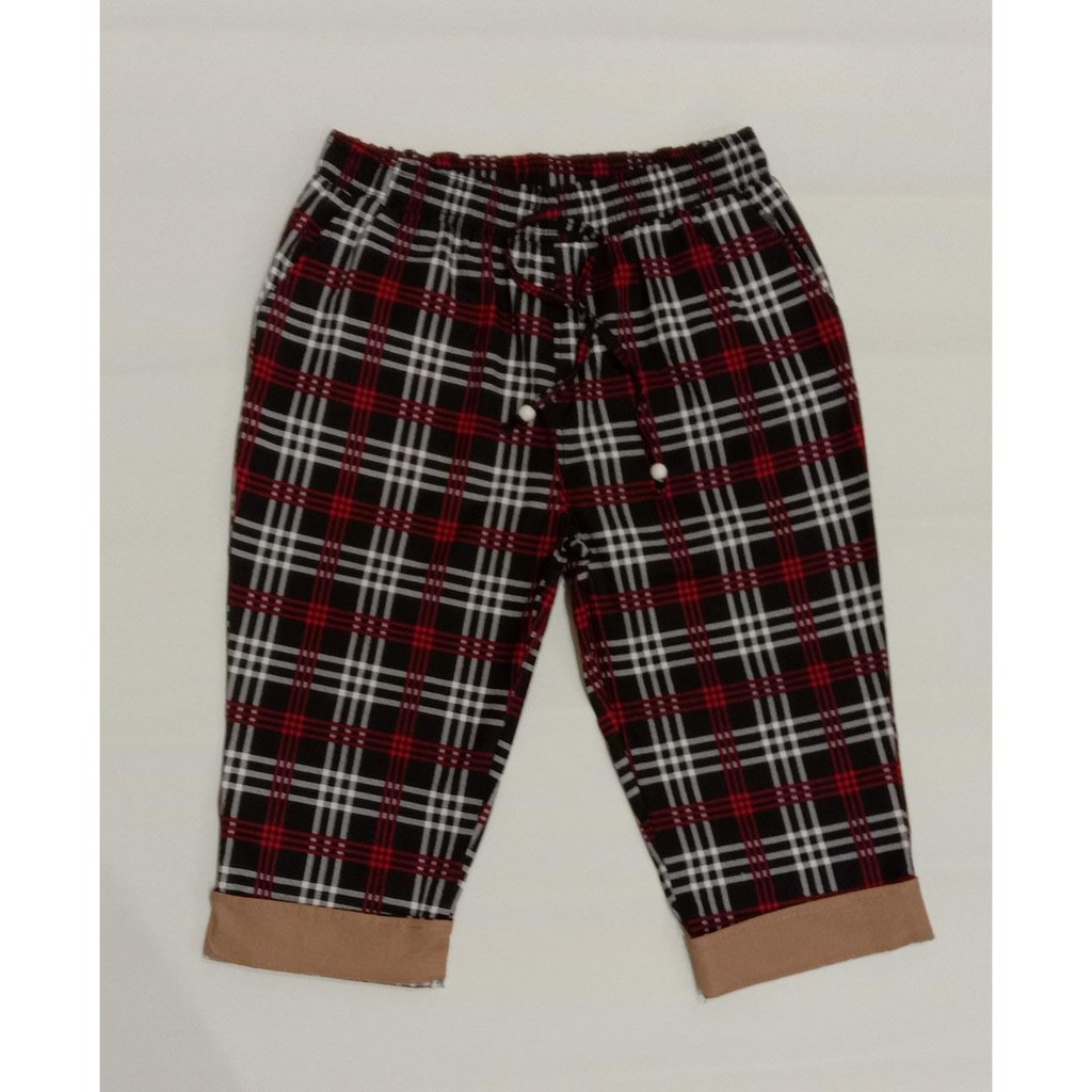 celana santai 7/8celana katun Stretch